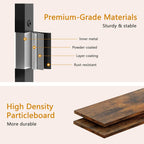 4-Tier Ladder Shelf with Drawer, Bathroom Stand Floor Storage Shelf, Freestanding Tower Table Ladder-Rustic Brown.