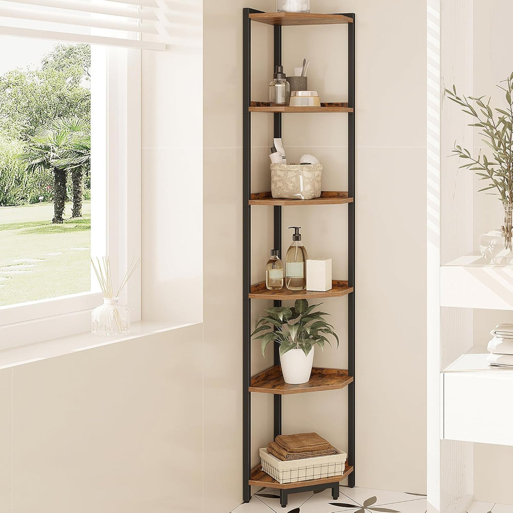 Hzuaneri Corner Shelf Stand, Corner Bookshelf, Storage Standing Shelf Unit wi...