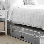 Rhino Trundle Storage Trunk, Under Bed Dorm Footlocker | 44"L x 20"W x 12"H, 42 lb Item Weight, Steel, Durable, Removable, College Dorm, Home Storage, Dorm Room, Hope Chest