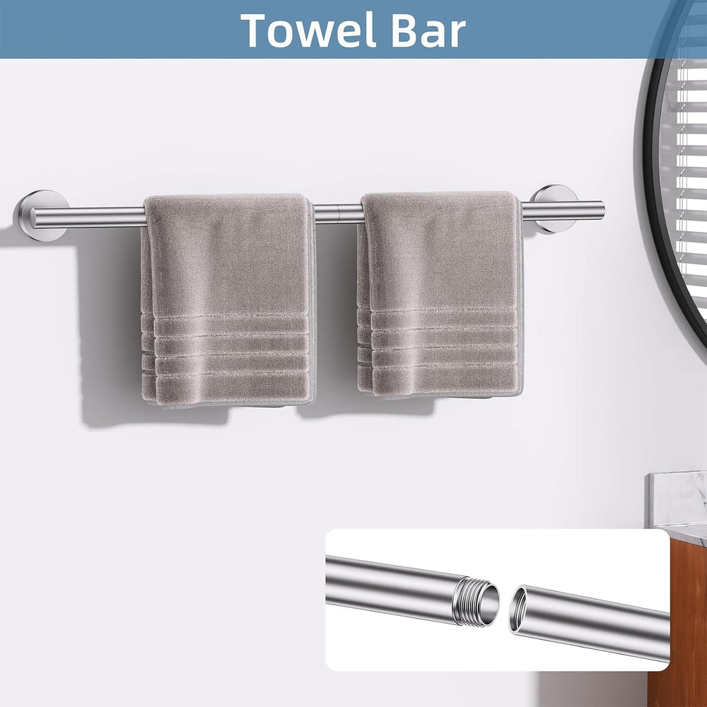 Brushed Nickel Towel Bar Bathroom Hardware Accessories Set, 10 Pieces Upgrade...