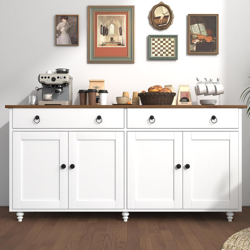 4 EVER WINNER Buffet Cabinet with Storage, 55'' Sideboard Buffet Cabi...