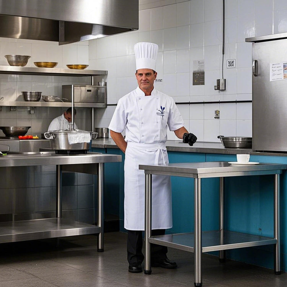 24x24 Inch Stainless Steel Prep Work Table with Caster Undershelf | Rust Resi...
