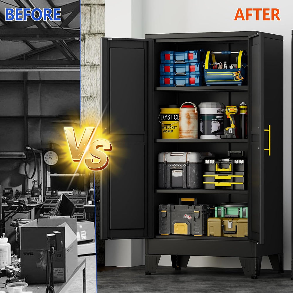 GAIOUS 47.2'' Tall Metal Garage Storage Cabinet,File Cabinet with Doo...
