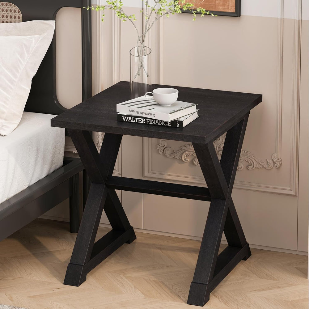 End Side Table, Modern Simplistic End Table, Night Stand, Open Shelf Design X...
