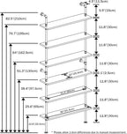 6 Tier Industrial Ladder Shelf Bookcase, Wall Mounted Rustic Bookshelf for Living Room Decor and Storage (White, 6 Tier - 10" D x 36" W x 82.5" H)