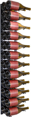 Jagged Ridge Wine Rooms - Premium Wall Mounted Metal Wine Rack - 24 Wine Bottles Holder - Modern Wine Rack, Matte Black - Space Saving for Home, Kitchen, Bar - Designed in Canada by Wine Enthusiasts