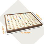 Large Jewelry Trays for Drawers Stackable Velvet Jewelry Display for Vendors Jewelry Drawer Organizer Inserts for Rings Necklace Bracelets Earrings and Studs Earrings (Beige, 100 Slot)