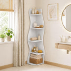 5-Tier Corner Shelf, Space-Saving Storage for Living Room