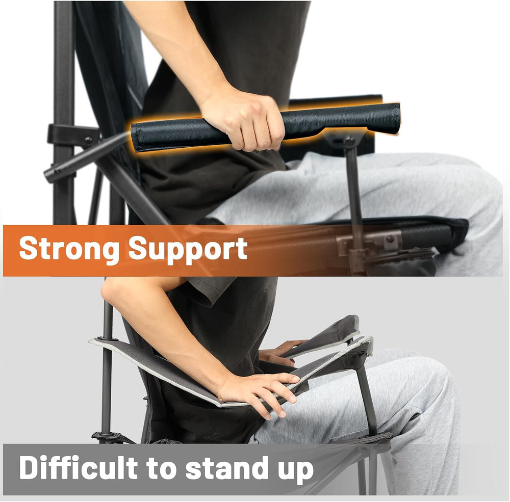 TIMBER RIDGE Oversized Folding Camping Chair High Back 500lbs | Heavy Duty Ca...