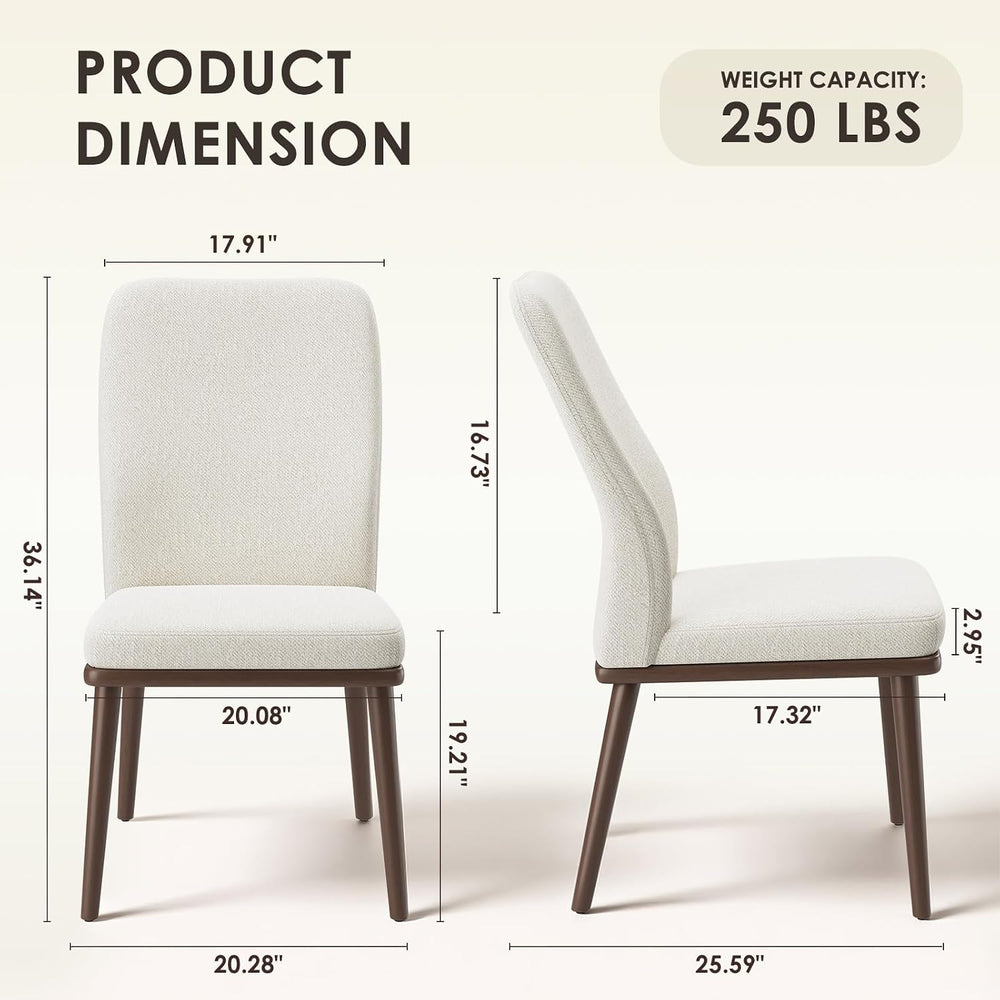 MALOL Upholstered Dining Chairs Set of 2, Modern Kitchen Chairs with High Bac...