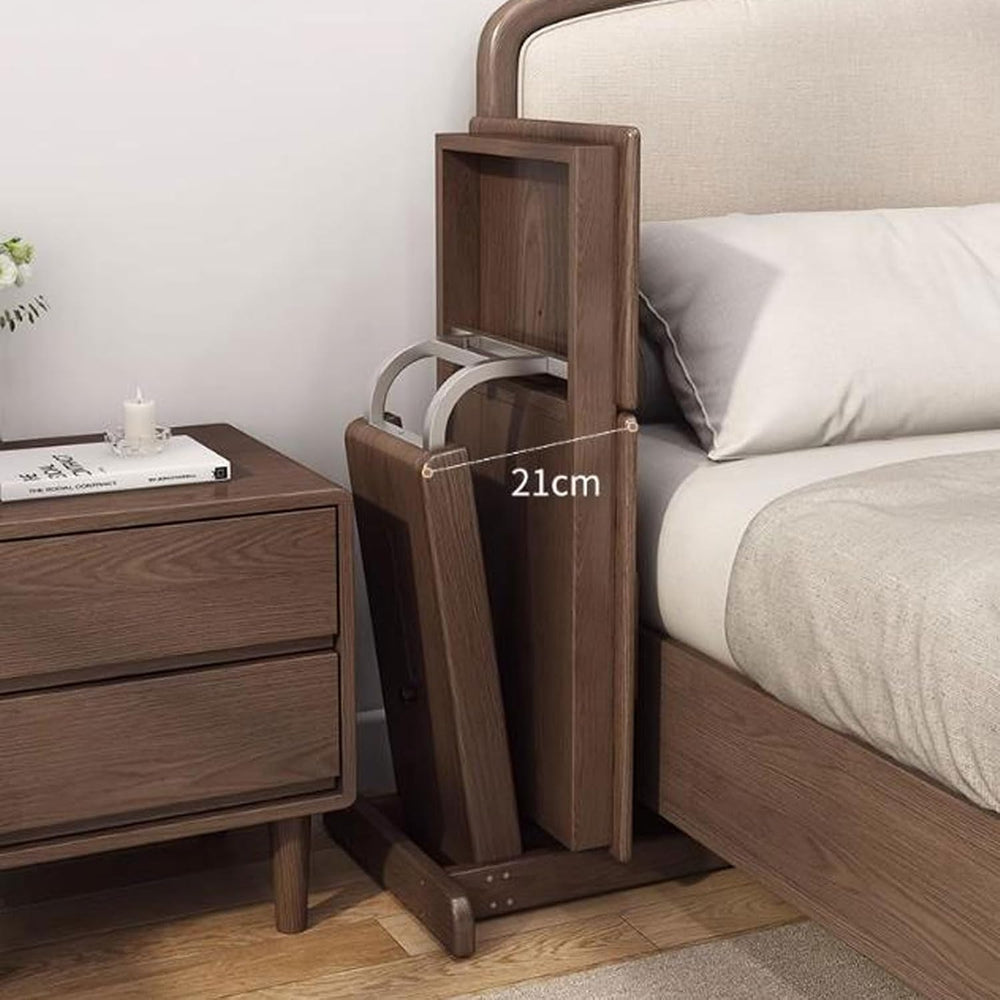 Coffee Table Height Adjustable C Shaped End Table, Foldable Couch Desk with T...