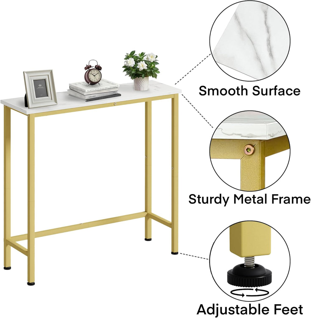 Narrow Console Table, 29.5" Small Entryway Table, Thin Hallway Tables, S...