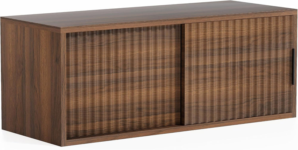 Fluted Floating TV Stand, 30" Multi-Purpose TV Display Shelf Modern Cons...