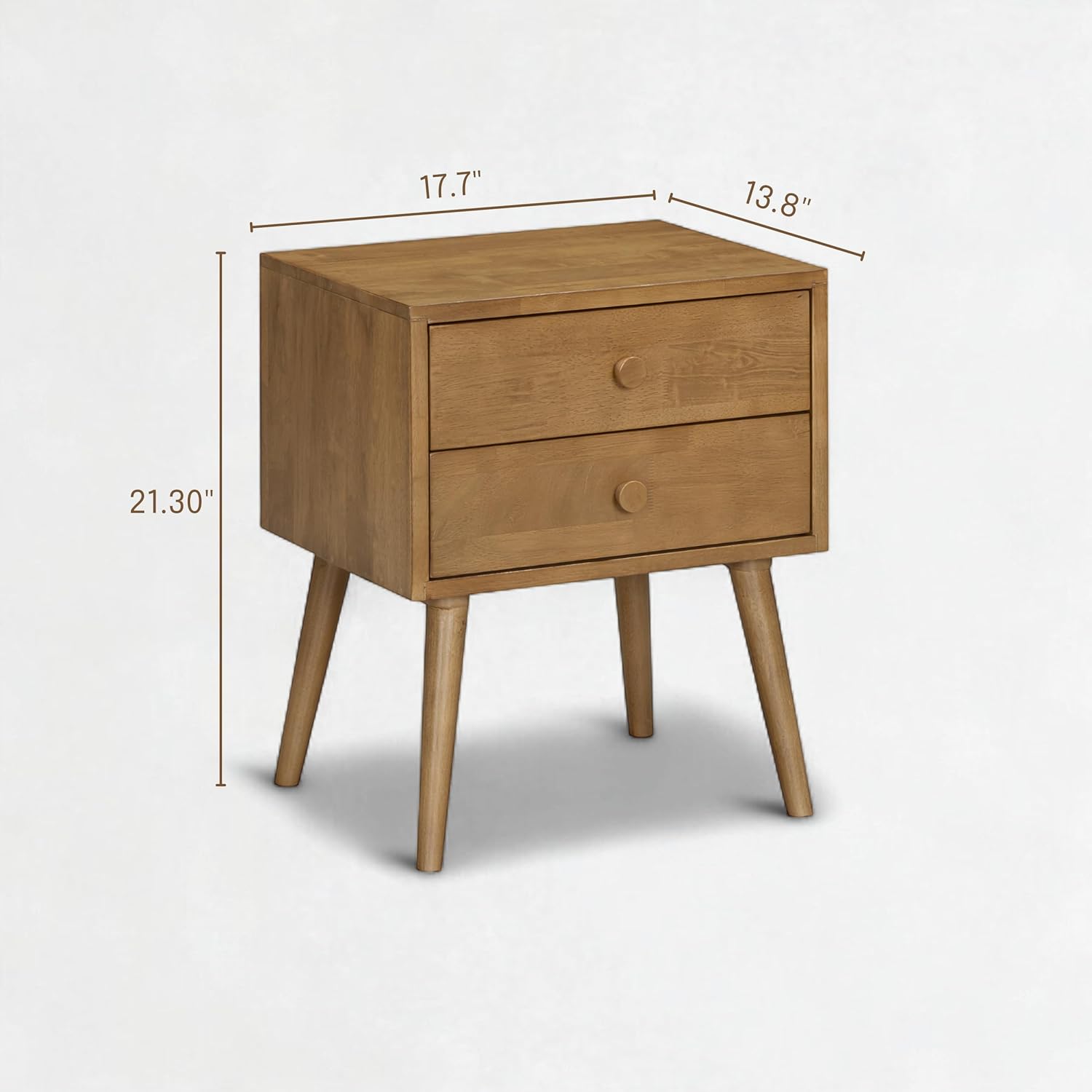 NTC Lux Nightstand with 2 Drawers, Featuring Adaptable Design, 150 lbs Load Capacity, Water-Resistant, Elevate Your Space, Easy Assembly - Teak Look
