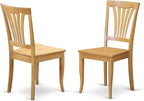 East West Furniture MZAV3-OAK-W 3 Piece Dining Room Table Set Contains a Rectangle Kitchen Table with Dropleaf and 2 Dining Chairs, 36x54 Inch, Oak