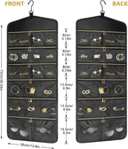 CHICECO Hanging Jewelry Organizer With Zippered Pockets,40 Pockets Travel Jewelry Organizer Storage for Cloest,Wall,Door