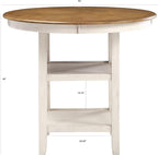 New Classic Furniture Cori 5-Piece Round Counter Dining Set with 1 Dining Table and 4 Chairs, 42-Inch, Beige and Brown