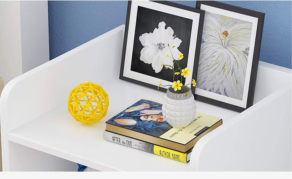 White Slim Bedside Table Wooden Nightstand Slim Tall Telephone Table Narrow H...