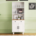 Farmhouse Storage Cabinet, Modern Kitchen Pantry Cabinet with Adjustable Shelves, 5 Tier Bookshelf for Living Room,for Kitchen Home