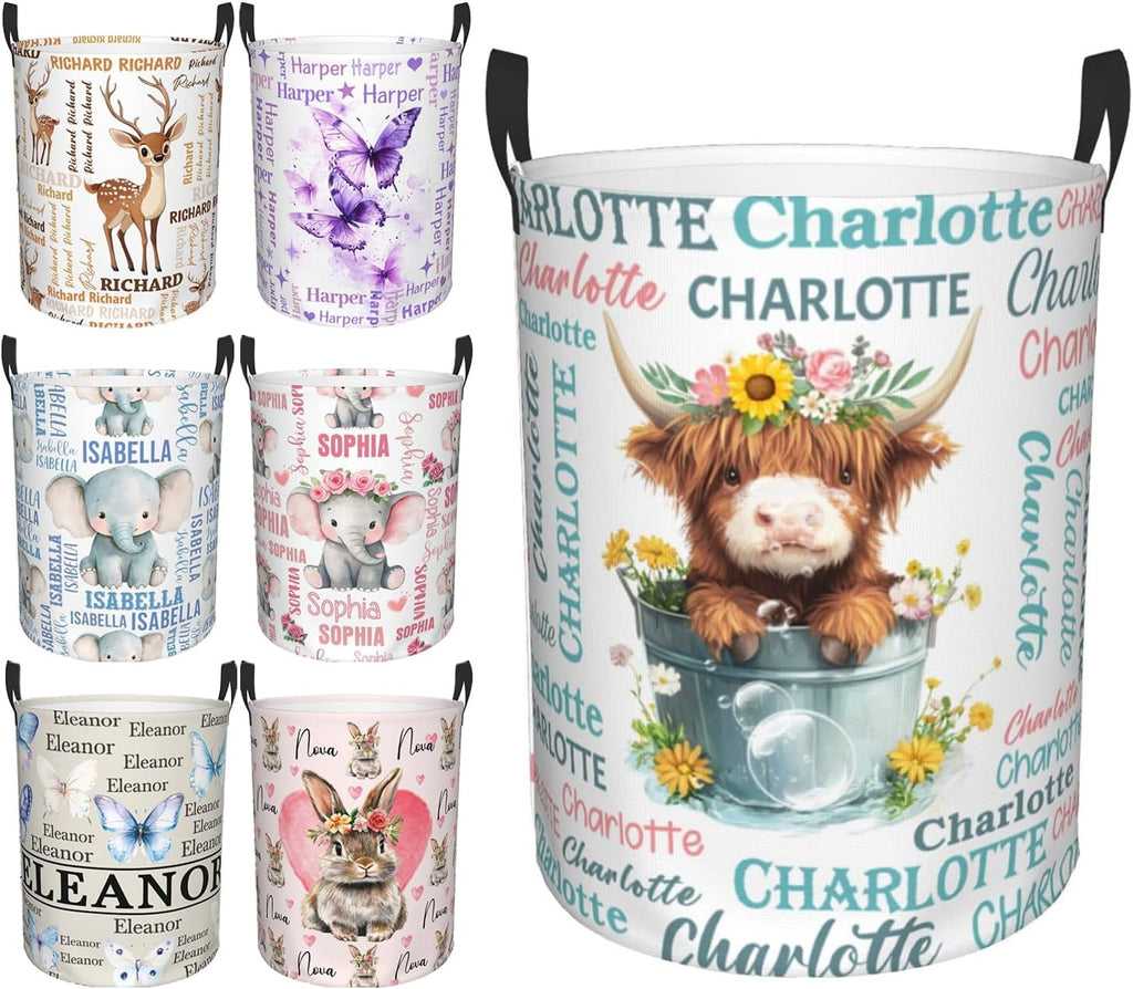 Custom Name Laundry Hamper, Personalized Laundry Baskets with Name for Boys Girls Women Men, Customized Collapsible Dirty Clothes Hamper Easy Storage Gifts for Bedroom Bathroom Living Room