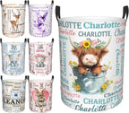 Custom Name Laundry Hamper, Personalized Laundry Baskets with Name for Boys Girls Women Men, Customized Collapsible Dirty Clothes Hamper Easy Storage Gifts for Bedroom Bathroom Living Room