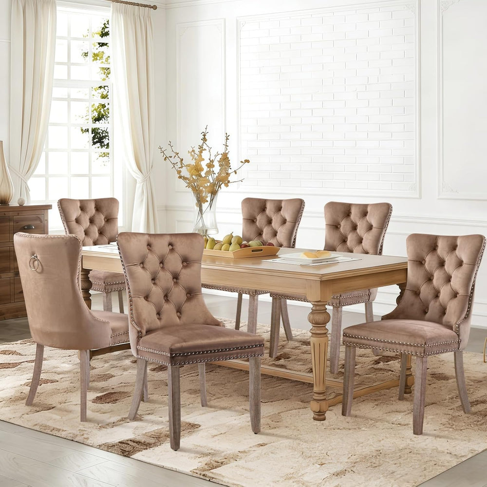SoarFlash Velvet Dining Chairs Set of 4, Tall Back Side Chair, Modern Upholst...