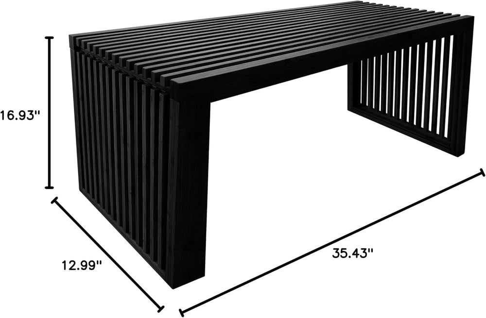 Versatile Wooden Slatted Bench - Sleek Modern Design for Dining, Entryway, Be...