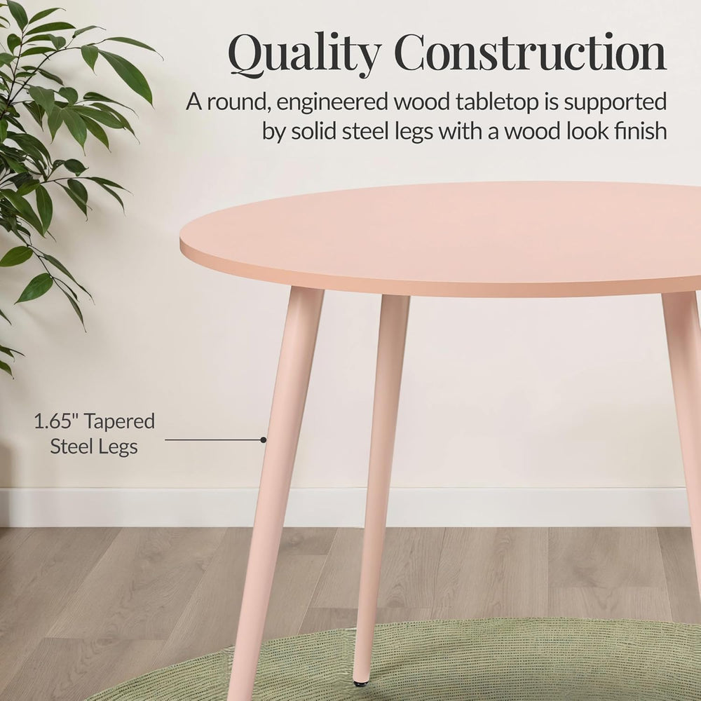 Best Choice Products Round 35.5in Dining Table for 4 w/Sturdy Wood Finish Ste...
