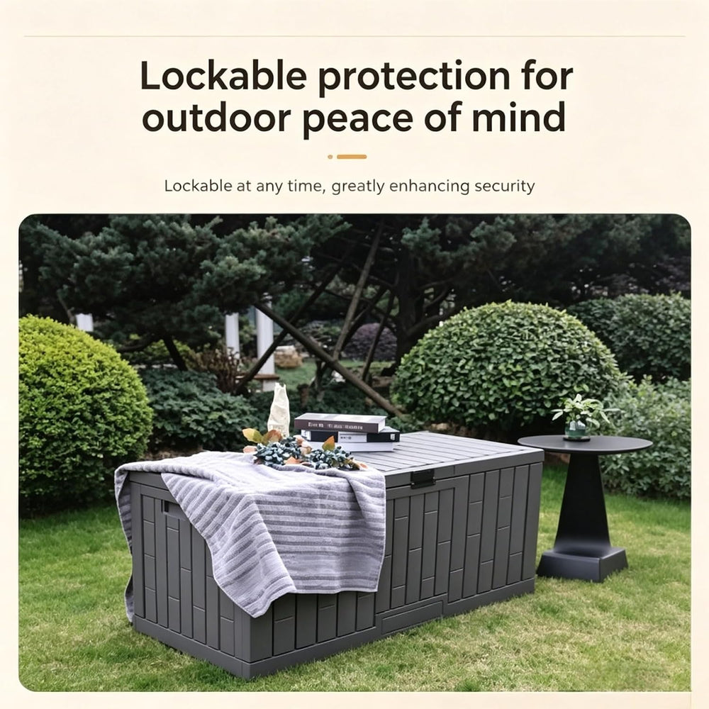 Outdoor Storage Box With Lock Slot, Package Delivery Boxes For Outside, Featu...