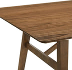Armen Living Channell Mid Century Modern 7 Piece Walnut Wood Dining Table Set with Charcoal Fabric