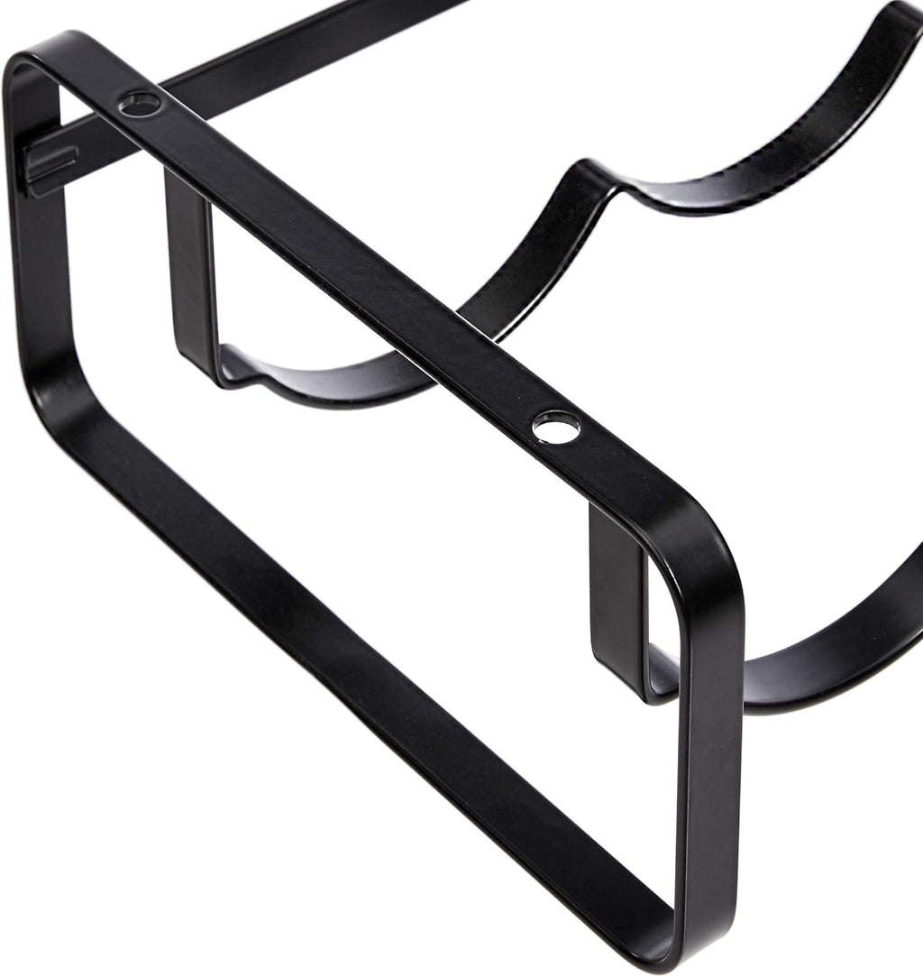 Amazon Basics Tabletop Stackable 4-Bottle Metal Wine Rack, 3.74"D x 15.75"W x 7.87"H, Black
