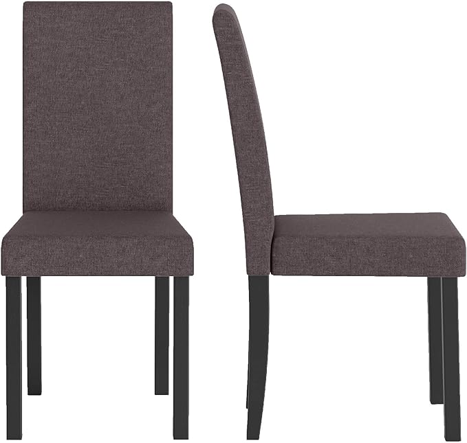 COSTWAY Fabric Armless Dining Chairs Set of 2, Upholstered Kitchen Side Chair...