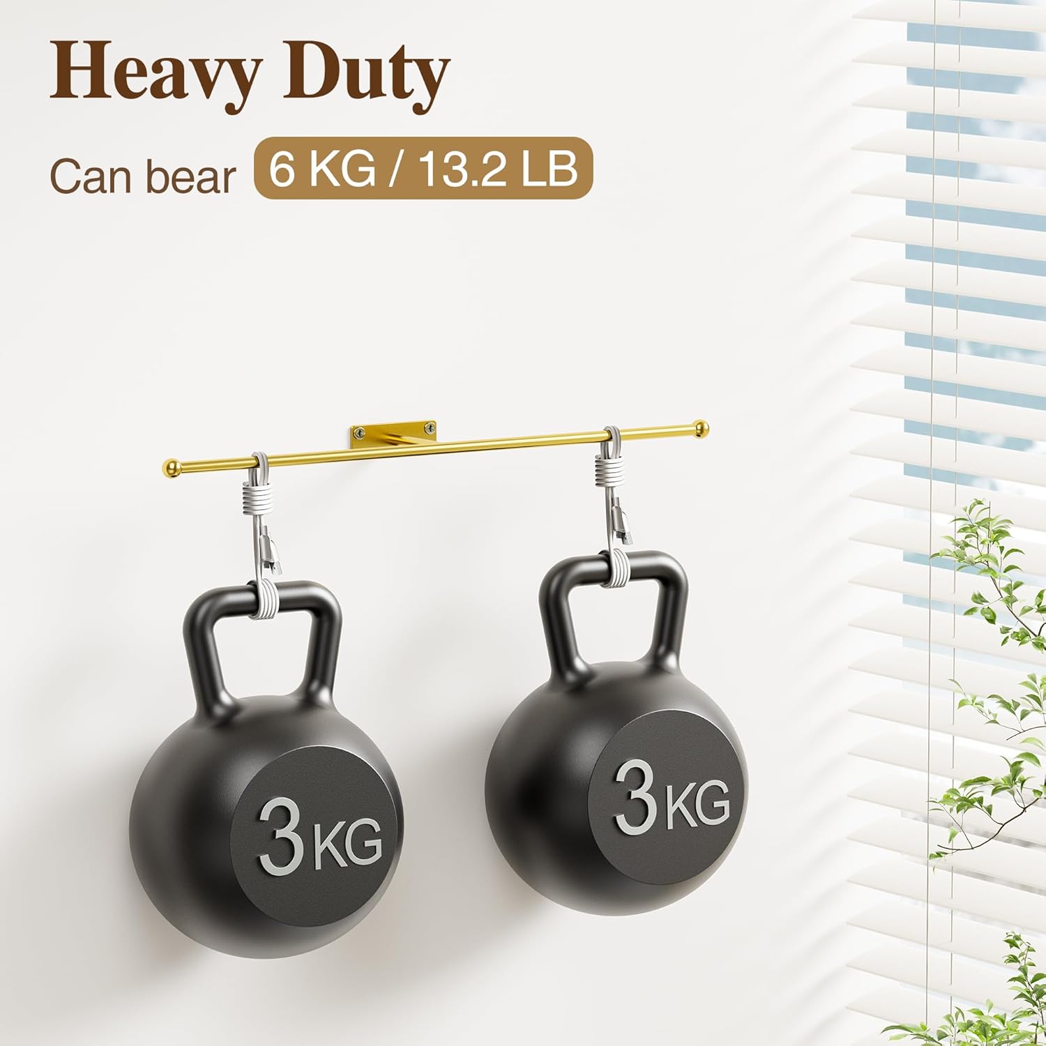 Wall Hanging Jewelry Organizer: 12.6'' Necklace Holder for Earring, Bracelet, Rings, Hairband, Glasses, Gold 2-Pack, Screws Included