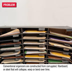 Ultimate Office TierDrop Desktop Organizer Document, Forms, Mail, and Classroom Sorter with Optional Add-On Tiers for Easy Expansion (Gray w/Black, 6-Compartment Unit)