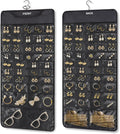 FOREGOER Hanging Jewelry Organizer with 88 Zippered Pockets, Dustproof Foldable for Travel, Accessories Organizer for Holding Jewelries, Earring Organizers and Storage (Black)