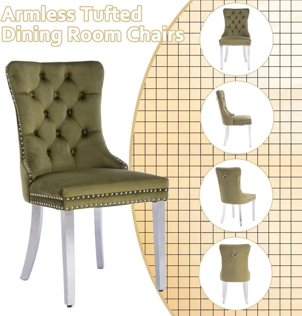 Henf 7 Piece Round Dining Table Set with 6 Upholstered Chairs, 47'' G...