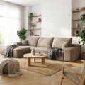 Eafurn Oversized L-Shaped Modular Sectional Sofa with Chaise, Fluffy Corduroy Upholstered Boneless Couch with Deep Seat, Minimalist Flexible Combination for Living Room | Breathable material, Full Foam, Anti-slip