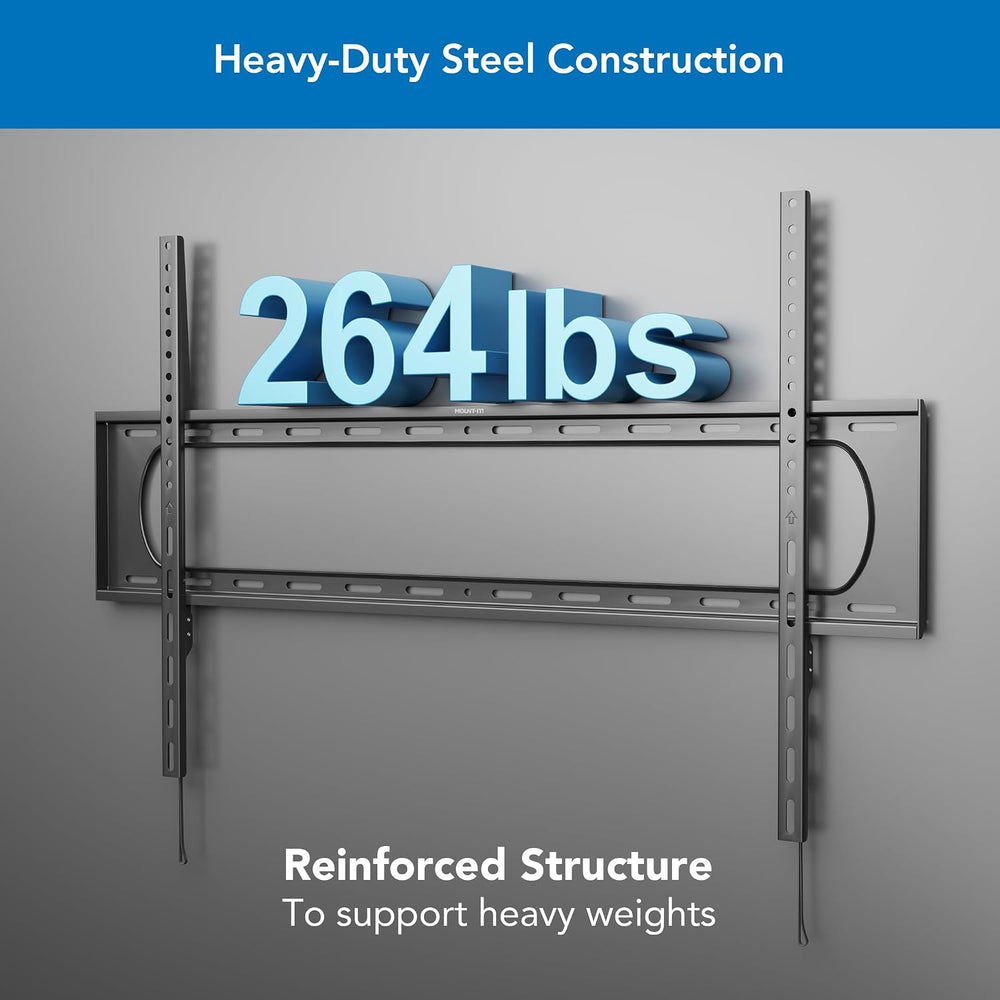 Mount-It! Heavy Duty XXL Fixed TV Mount for Extra Large TVs, Ultra Low Profil...