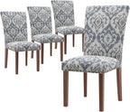 Stylish Dining Chairs Set of 4, Upholstered Parsons Dining Room Chair with Nailhead Trim, Kitchen Room Chair with Thick Cushions and Wood Legs, Nailhead Trim, SKY2050A-03