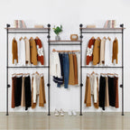 Industrial Iron Pipe Clothing Rack, 40inch Black Vintage Retro Shelving Wall Mounted DIY Garment Rack Rustic Farmhouse Kitchen Storage