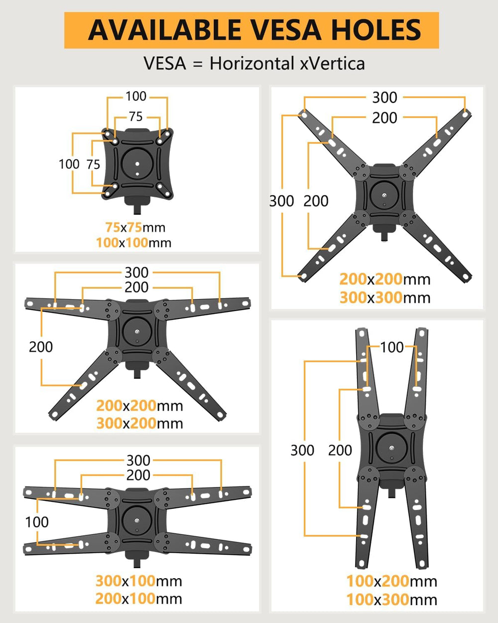 FORGING MOUNT Rotating TV Wall Mount for 13-49 Inch TVs Monitor,Vertical and ...