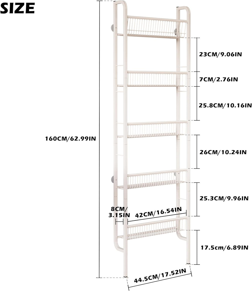 COVAODQ Pantry Spice Rack Narrow Bookshelves Behind The Door for Kids,Multi Pantry Organizer Spice Rack for Kitchen Bedroom