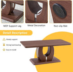 LKTART Coffee Table for Living Room, Modern Coffee Table with Storage, Rectangle Tabletop Stable Base for Dining Room Apartment Small Space (43.3''L×22.4''W-Walnut)