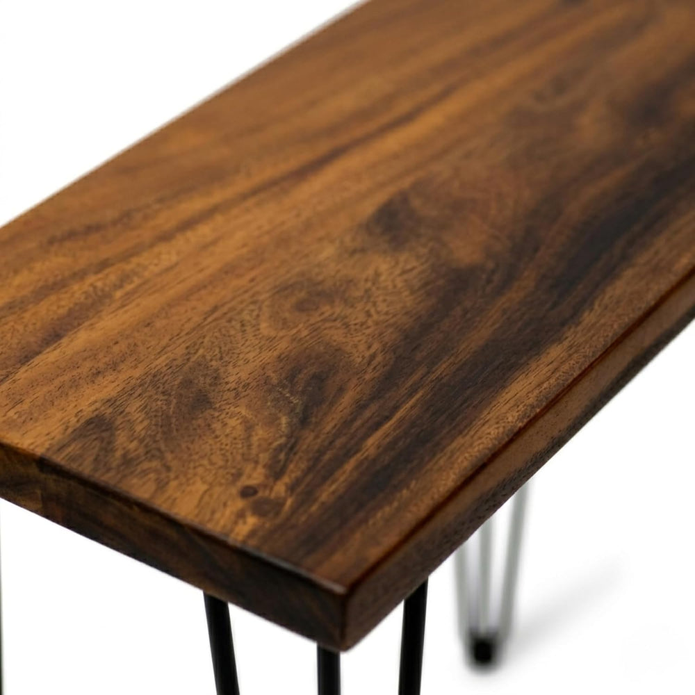 Walnut Solid Wood Side Table - 24 W 12 D Narrow End Table for Living Room, Ha...