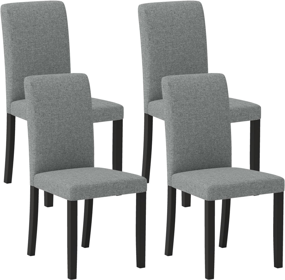 Giantex Upholstered Dining Chairs Set of 4, Mid-Century Modern Fabric Parson ...