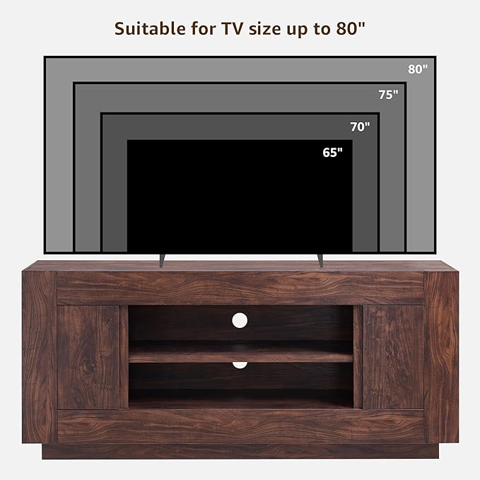 OKD Modern 70" TV Stand, Entertainment Center for TVs Up to 80", Me...