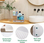 Toothbrush Holders for Bathrooms Countertop Organizer and Storage, Kids Electric Toothbrush and Toothpaste Holder, Bathroom Accessories Vanity Organizer (Wood Grain)