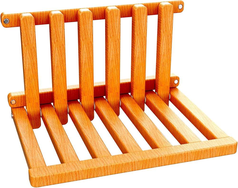 The folding stool is made of beech wood and can withstand 400 pounds. The sur...