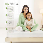 8 Inch Twin Mattress, Memory Foam Mattress with Cooling Green Tea Gel, Relieve Pressure with Medium Firm Support, CertiPUR-US Certified, 75''L x 38''W, White