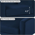 Mid-Century Modern Velvet Accent Chair, Royal Blue, Set of 1 | High Resilience Sponge Cushion | Soft Velvet Upholstery | Solid Wood Frame | For Living Room Bedroom, & Small Spaces